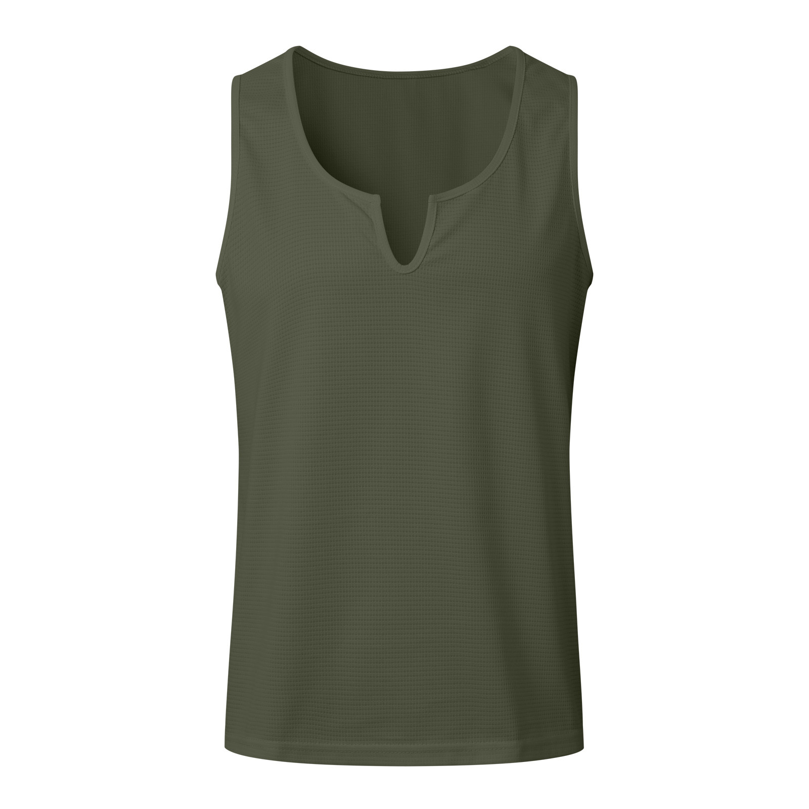 thumbnail image 4 of Camiseta sin mangas con cuello en V para hombre, poliéster transpirable, informal de verano, corte holgado, tallas S-XXXL., 4 of 5